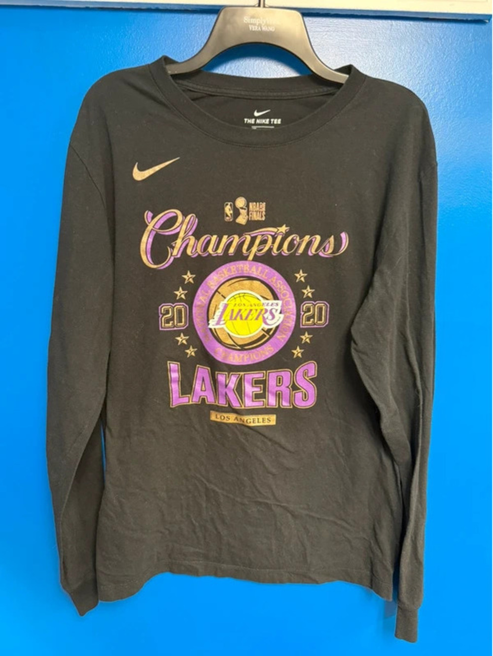 Nike Los Angeles Lakers 2020 NBA Champions Long Sleeve Shirt L